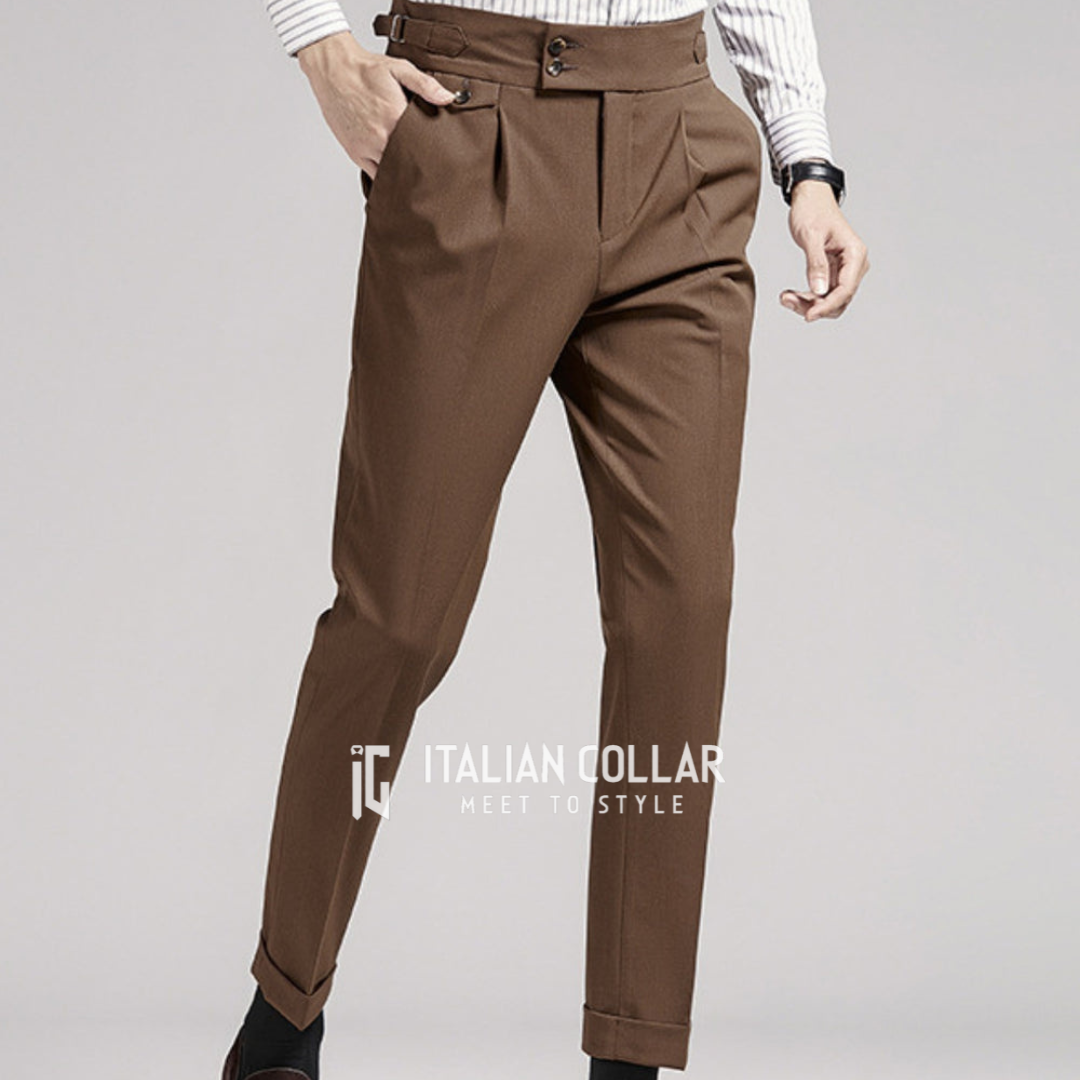 Coffee Flap Signature Gurkha Pants By Italian Collar